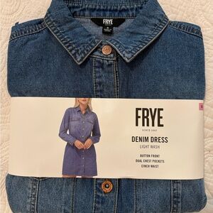 Frye Blue Denim Button-Down Dress